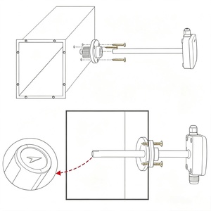 Meilleur Prix Capteur de <span class=keywords><strong>Vitesse</strong></span> d'Air Industriel Type Buse 0-30ms 4-20mA Sortie Modbus Installation en Conduit Capteur de Température et d'Humidité - Product Image 4