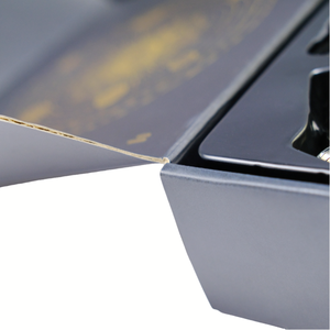 Cajas de regalo plegables corrugadas de lujo de diseño personalizado, caja de papel negro con bandeja de plástico insertable para cóctel, vino, Vodka - Product Image 5