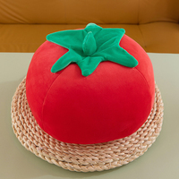 Peluches personnalisées, oreiller tomate moelleux, fabrication directe, jouet tomate rembourré en coton PP pour cadeaux promotionnels