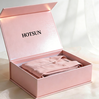 Boîtes d'emballage de luxe pour vêtements, boîtes rigides en papier magnétique de qualité supérieure, boîtes roses pour l'emballage