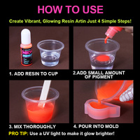 TIMESRUI 10ml Colorant fluorescent opaque en résine UV réactif au néon pour le moulage de résine époxy/UV, la fabrication de bijoux, l'artisanat de bricolage