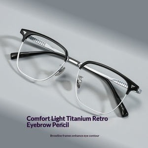 Baisifen Montura de Titanio Ultraligera de Aro Completo para Negocios 99138P Patillas Súper Elásticas Gran Formato Retro Unisex Miopía - Product Image 1