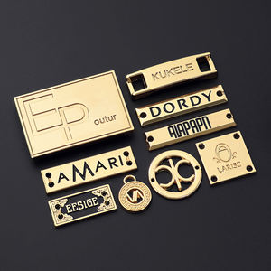 Custom Brand Clothing Labels Metal Logo Tags Rectangle Square Patterns Roll Shape Handbags Bags <b>Gold</b> Hijab Abaya <b>Scarf</b> Shoes - Product Image 3