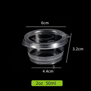 1.5 oz nhựa thực phẩm nước sốt cup phân hủy Takeaway thực phẩm trong suốt container dùng một lần nước sốt cup với nắp - Product Image 4