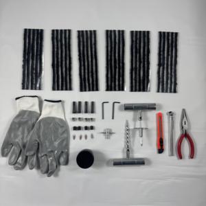 61 pcs/सेट वाटरप्रूफ टी-हैंडल फुल-फंक्शन कार टायर रिपेयर किट-जाली लंबी नाक के पिलियर + बड़े दबाव गेज - Product Image 2