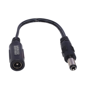 Câble d'alimentation adaptateur de charge DC mâle vers femelle Tideseer <span class=keywords><strong>5</strong></span>.5x2.1, 2.<span class=keywords><strong>5</strong></span>/3.0/3.<span class=keywords><strong>5</strong></span>/4.0/<span class=keywords><strong>5</strong></span>.5mm, 15cm, 2x24AWG, 1.5A, PVC noir, conversion DC - Product Image 6
