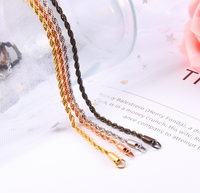 Bijoux en acier inoxydable 2mm pour hommes, bricolage, différentes couleurs, collier tressé en corde torsadée