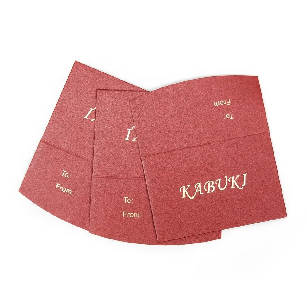 カスタムカラー4x2.8インチ紙封筒ミニシード封筒小さなギフトカード封筒金箔のロゴが付いたかわいいカードホルダー