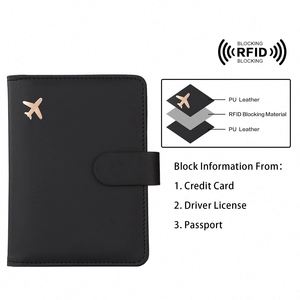 Portefeuille en cuir personnalisé avec logo Laizi, étui de protection pour passeport en PU estampé à froid, bloquant la RFID, pour cartes de crédit/passeport/cartes SIM - Product Image 3