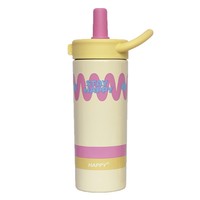 Nouvelle Bouteille Isotherme Minimaliste en Acier Inoxydable avec Double Compartiment, Design Tendance et Créatif, Mignonne et Portable, avec Paille