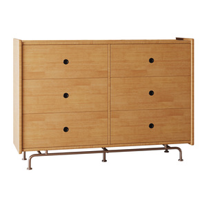 Nordic Solid Wood Chest Of Drawers Stainless Steel Modern Minimalist Storage <b>Cabinet</b> For Living Room Bedroom Home Use - Product Image 4