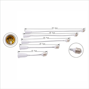 50pcs E27 à E27 <span class=keywords><strong>adaptateur</strong></span> d'extension 16cm 20cm E27 à E26 support de lampe Flexible convertisseur Base prise ampoule LED étendre prise - Product Image 6