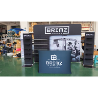 Stand d'exposition modulaire pliable et portable, structure en aluminium, tissu, présentoir pour salon professionnel, recyclable, réutilisable, pour événements