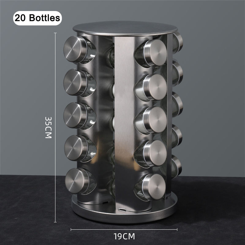 ชั้นวางเครื่องเทศแบบหมุน [20ขวดเครื่องเทศ]