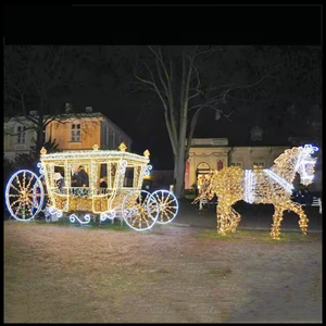 Decoraciones navideñas, caballo grande con luz LED y motivo de trineo para exteriores - Product Image 1