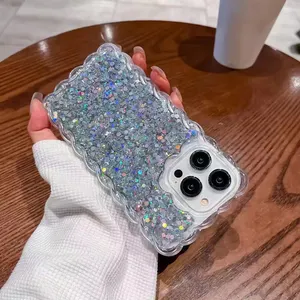 Casing ponsel Mewah Trendi baru untuk iPhone 15 pro casing ponsel Glitter desainer untuk iPhone 12 13 14 15