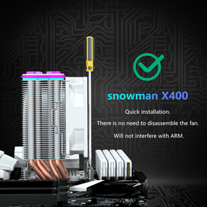 SNOWMAN CPUクーラー Intel Am4対応 純アルミニウム製 4ヒートパイプ 空冷ファン 簡単カスタマイズ 迅速発送 - Product Image 3