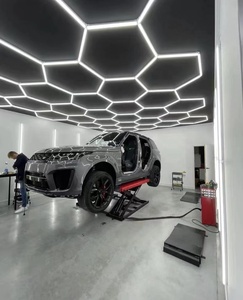 Araba detaylandırma için özelleştirilmiş dim LED altıgen ışık 110V garaj için 220V su geçirmez atölye tavan petek LED ışık - Product Image 4