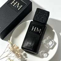 Botol Parfum Kosong Kaca Hitam Persegi 100ml Mewah untuk Pria, Botol Semprot Aroma, Logo Kustom, Pabrik Merek