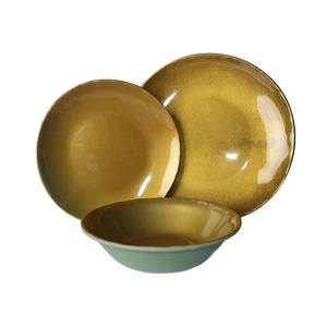 3pcs de producto personalizado de lujo moderno <span class=keywords><strong>restaurante</strong></span> de melamina color oro dubai mercado al por mayor juegos de vajilla - Product Image 1