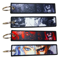 Étiquette de jet personnalisée broderie impression étiquette de vol personnalisée Anime Al Por Mayor Porte Cle Brode Anime Jet Tags porte-clés