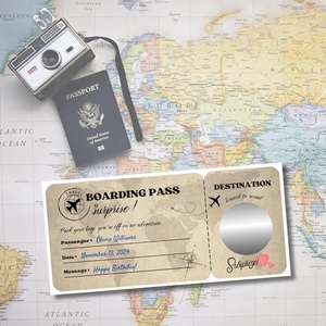 Cadeau de <span class=keywords><strong>voyage</strong></span> surprise : Billet de <span class=keywords><strong>voyage</strong></span> à gratter révélant la <span class=keywords><strong>destination</strong></span>, Carte d'embarquement DIY pour les vacances, Cadeau de Noël, Saint-Valentin romantique - Product Image 6
