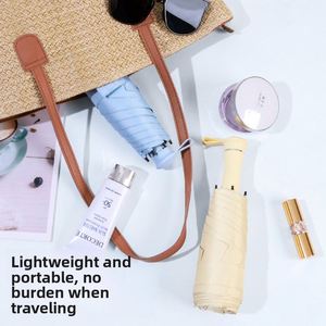 Paraguas de Bolsillo Plegable Mini de 5 Secciones con Logotipo Personalizado OEM, Ligero, UPF50, Anti-UV, Revestimiento Negro, Protección Solar y Contra la Lluvia, Ideal para Viajes y Regalos - Product Image 4