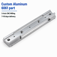 Rails de guidage en aluminium 6061 usinés sur mesure par CNC avec tolérances strictes pour les machines d'emballage