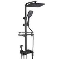 Salle de bain de luxe 4 fonctions bouton contrôle mural intelligent douche mitigeur robinet Led affichage numérique pluie système de douche ensemble