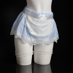 Uniforme de sirvienta, falda a cuadros con delantal y ribete de encaje, disfraz elegante para mujer, juego de rol - Product Image 1