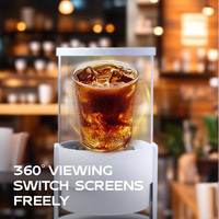 Ventilateur projecteur 3D AZMAX pour décorations intérieures de bureaux et de magasins 360 °   Éclairage ambiant publicitaire sonore holographique pour bars et magasins