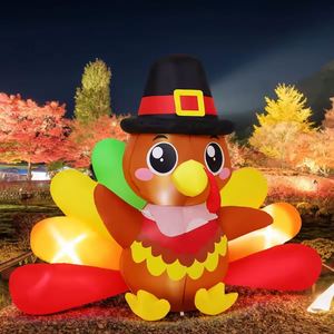 Decoración Personalizada para Fiestas, Inflables de 7 Pies de Largo para el Día de Todos los Santos, Pavo con Cola Colorida y Luces LED Integradas, para Fiestas en Interiores y Exteriores - Product Image 1