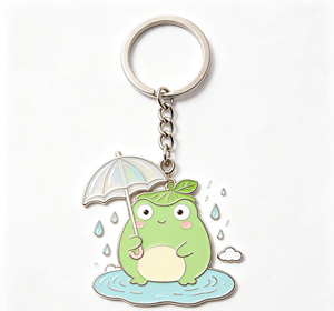 Custom Zinc Alloy Frog Keychain Enamel Metal Key <b>Ring</b> <b>Cartoon</b> Animal Pendant for Gifts and Events - Product Image 4