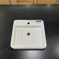 Meilleures ventes : Lavabo de salle de bain rectangulaire en céramique blanche, lavabo d'art en porcelaine à poser sur table, de fabricant de céramique