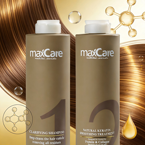 Traitement hydratant et nourrissant à la kératine brésilienne, shampoing nettoyant et kit pour cheveux frisés et abîmés - Product Image 5