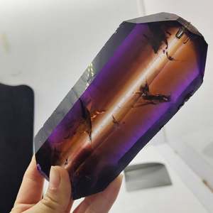 Piedra preciosa ametrina fabricada en laboratorio hidrotermal de cristal sintético sin cortar, material rugoso, piedra preciosa amatista, 1 unidad - Product Image 5