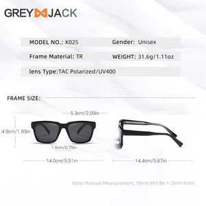 Lunettes de soleil unisexes K025 TR90, verres polarisés TAC UV400, monture grise, pour la conduite, les voyages, le cyclisme et la mode. - Product Image 4