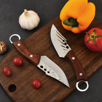Couteau à viande forgé en acier inoxydable 4Cr13, couteau à fruits, couteau à steak pour barbecue, couteau à bœuf et agneau, outil d'extérieur pour dépecer les os