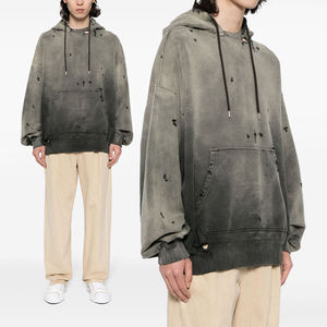 เสื้อฮู้ดดี้ผู้ชาย KingSen Custom ผ้าฝ้าย 100% แบบวอชดี้ ดีไซน์ขาดๆ เซอร์ๆ พร้อมดีไซน์ทันสมัย - Product Image 1