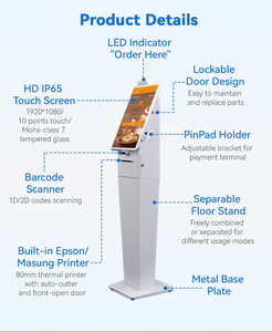 Kiosque de paiement Android 21,5-27 pouces avec écran tactile, terminal de libre-service, machine de commande sur pied pour restaurant - Product Image 4