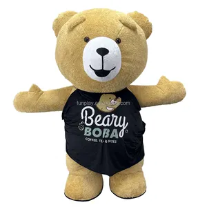 Teddy bear traje 2m/2.6m/3m inflável teddy ebar traje com cachecol inflável mascote traje