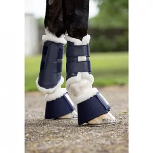 Binicilik ekipmanları polar PU deri Tendon Boot at yarışı ürünleri ile at botları özelleştirmek