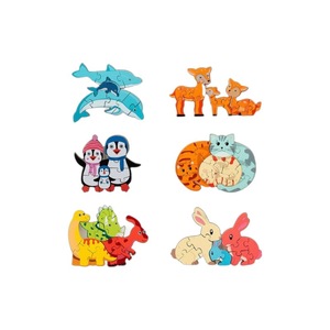 KENMA CPC CE EN71 Puzzle éducatif en bois Montessori pour les enfants de <span class=keywords><strong>2</strong></span> à 4 ans, jouets d'apprentissage sur le thème des animaux, cadeaux de Noël et d'anniversaire - Product Image 5
