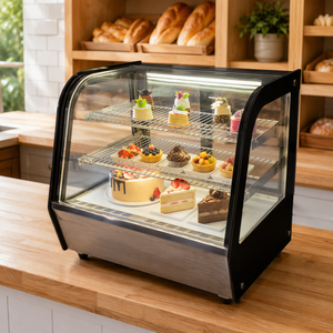 Vetrina Refrigerata <span class=keywords><strong>da</strong></span> Banco per Torte 2-8 ° Vetrina Refrigerata per <span class=keywords><strong>Pasticceria</strong></span> con Vetro Temperato e Controllo Digitale della Temperatura per Negozi di Dolci - Product Image 1