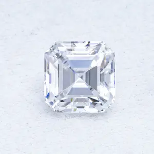 Hanyu berlian Moissanite dengan GRA bersertifikat 1 CT D VVS Asscher memotong batu Moissanite putih