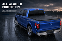 Couverture de benne de camion pliable en trois parties, imperméable, sans perçage, avec cadre en aluminium verrouillable pour Actyon Sports Korando Pickup