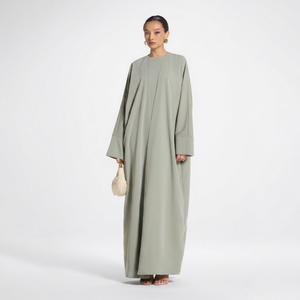 Offre Spéciale : Abaya Traditionnelle Islamique Légère pour Femme, Style Saoudien, en Polyester Respirant, Longueur Cheville, Idéale pour l'Aïd et le Printemps - Product Image 1