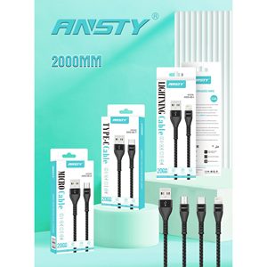 สายชาร์จ Ansty Light ความยาว 2000 มม. ชาร์จเร็ว ถ่ายโอนข้อมูล สำหรับ iPhone - Product Image 1