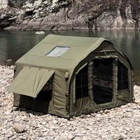 8.0 Tente de Camping de Luxe Verte en PVC, Gonflable à Air, Quatre Saisons, Étanche pour Extérieur, Meilleure Vente