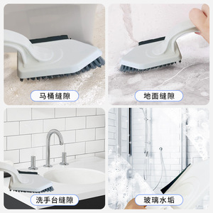 Brosse multifonctionnelle pour les crevasses, manche en plastique, poils en acier, pour le nettoyage des sols, des coins de salle de bain - Product Image 2